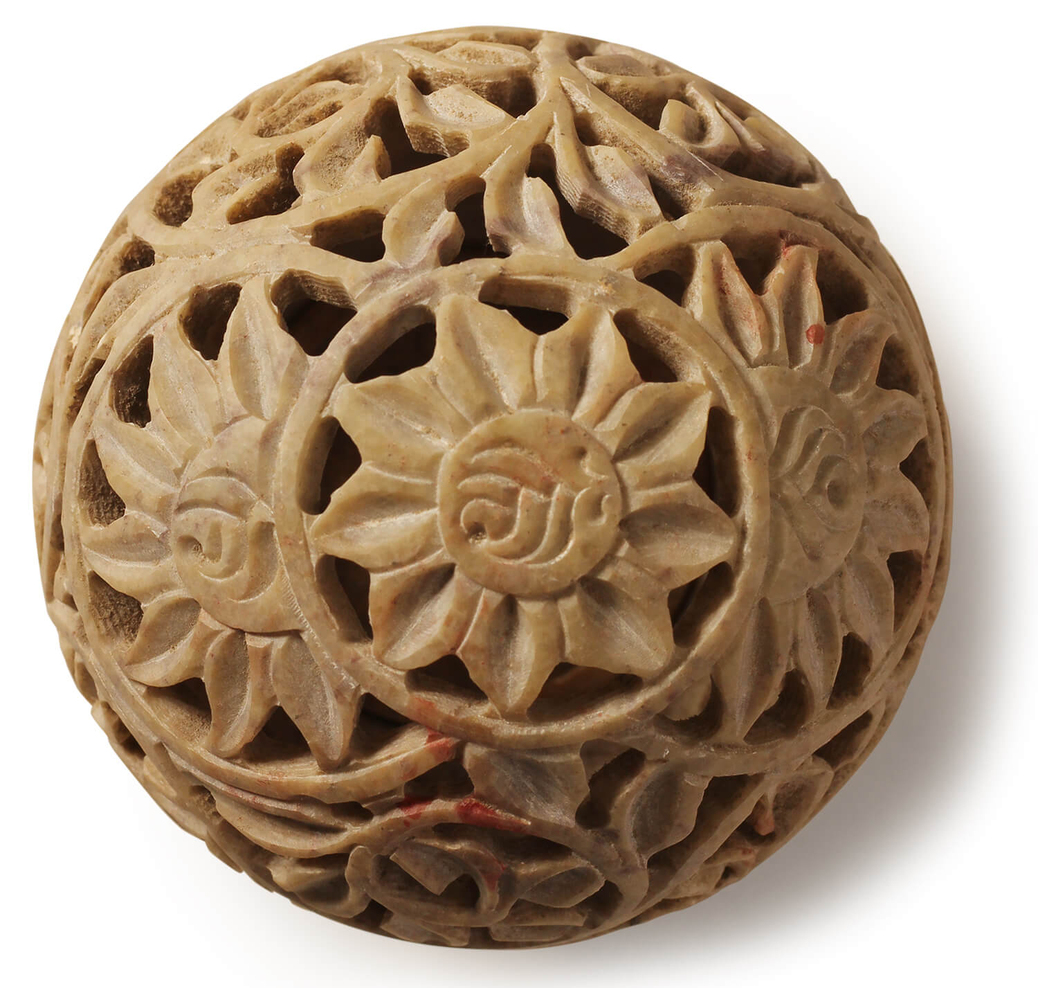 ArtistryBazaar  Hand Carved Tealight Holder Sphere Shaped Made From Soapstone With Intricate Tendril Openwork Floral Decorative Lantern Decorate Your Home With This Amazing Tea Light Holder